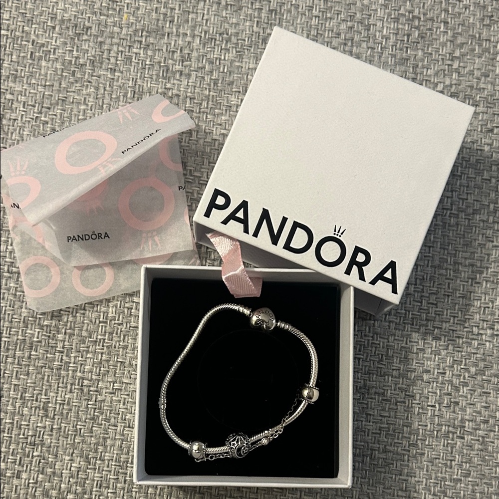 BNNW Pandora Silver Charm Bracelet with All the Bells & Whistles